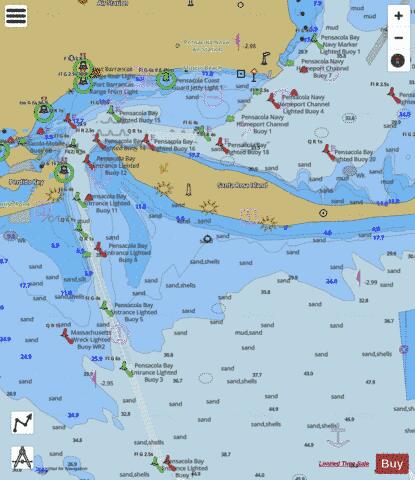 PENSACOLA BAY ENTRANCE Marine Chart - Nautical Charts App