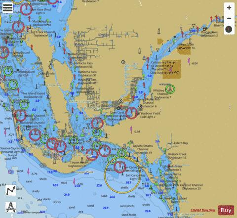 FORT MYERS TO CHARLOTTE HARBOR and WIGGINS PASS Marine Chart - Nautical Charts App