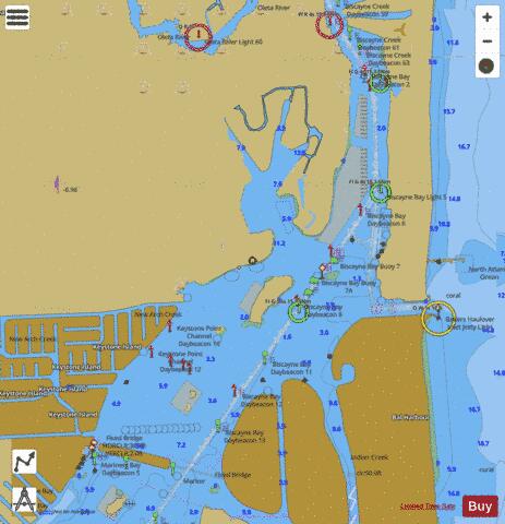INTRACOASTAL WATERWAY - BISCAYNE BAY Marine Chart - Nautical Charts App