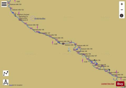 SAVANNAH RIVER BRIER CREEK TO AUGUSTA Marine Chart - Nautical Charts App