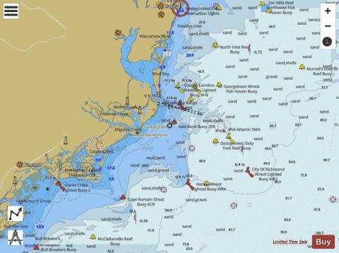 WINYAH BAY TO BULLS BAY Marine Chart - Nautical Charts App
