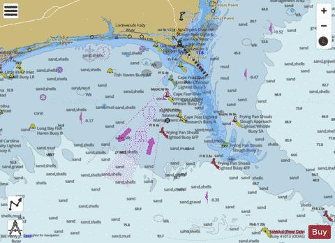 APPROACHES TO CAPE FEAR RIVER Marine Chart - Nautical Charts App