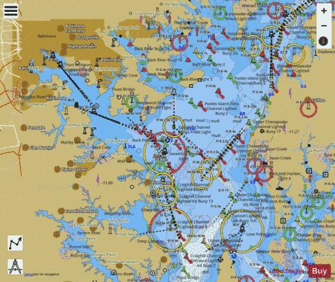 CHESAPEAKE BAY APPROACHES TO BALTIMORE HARBOR Marine Chart - Nautical Charts App