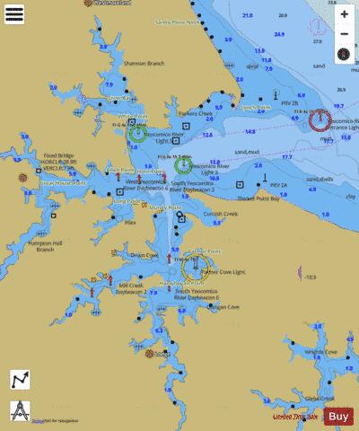POTOMAC RIVER  YEOCOMICO RIVER VA INSET 4 Marine Chart - Nautical Charts App