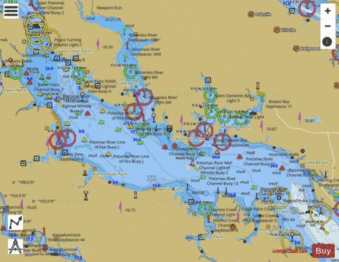 POTOMAC RIVER  PINEY POINT TO LOWER CEDAR POINT Marine Chart - Nautical Charts App