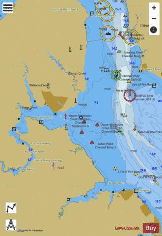 POTOMAC RIVER DAHLGREN AND VICINITY Marine Chart - Nautical Charts App