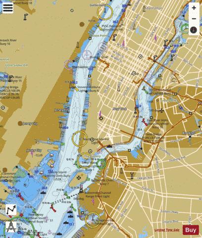HUDSON AND EAST RIVERS-GOVERNORS ISLAND TO 67TH STREET Marine Chart - Nautical Charts App