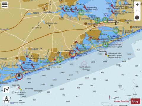 SHINNECOCK BAY TO MORICHES BAY  LONG ISLAND NY Marine Chart - Nautical Charts App