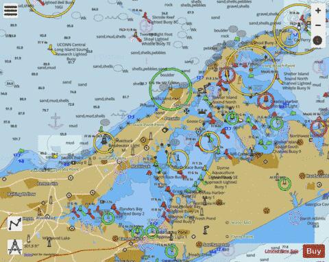 NY LI SHELTER ISLAND SOUND AND PECONIC BAYS Marine Chart - Nautical Charts App
