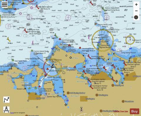 OYSTER and HUNTINGTON BAYS S. SHORE LONG ISL SND Marine Chart - Nautical Charts App