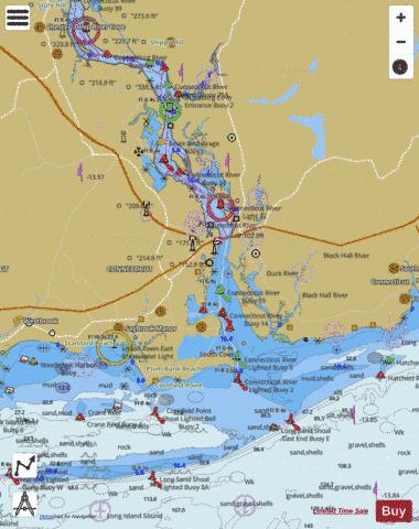 CONNECTICUT RIVER  LONG ISLAND SOUND TO DEEP RIVER Marine Chart - Nautical Charts App