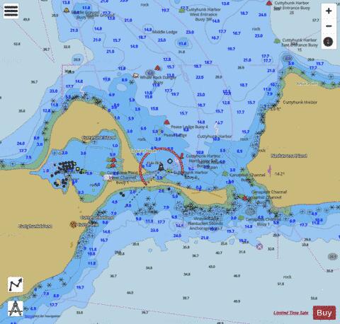 CUTTYHUNK HARBOR  MA  INSET 5 Marine Chart - Nautical Charts App