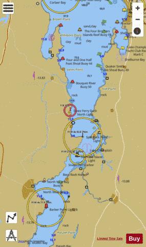 LAKE CHAMPLAIN FOUR BROTHERS ISLANDS TO BARBER POINT NY Marine Chart - Nautical Charts App