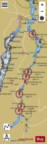 LAKE CHAMPLAIN BARBER POINT NY TO WHITEHALL NY RIGHT Marine Chart - Nautical Charts App