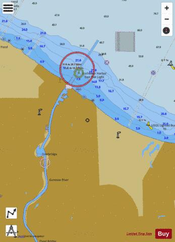 ROCHESTER HBR GENESEE RIV TO HEAD OF NAVIGATION LAKE ONTARIO NY 1 Marine Chart - Nautical Charts App