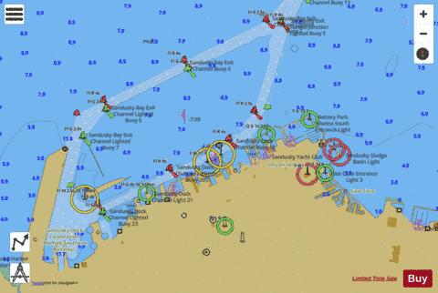 SOUTH SHORE OF LAKE ERIE SANDUSKY BAY 10 Marine Chart - Nautical Charts App