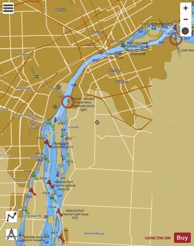 DETROIT RIVER MICHIGAN Marine Chart - Nautical Charts App