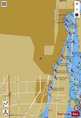 DETROIT RIVER TRENTON CHANNEL AND RIVER ROUGE Marine Chart - Nautical Charts App
