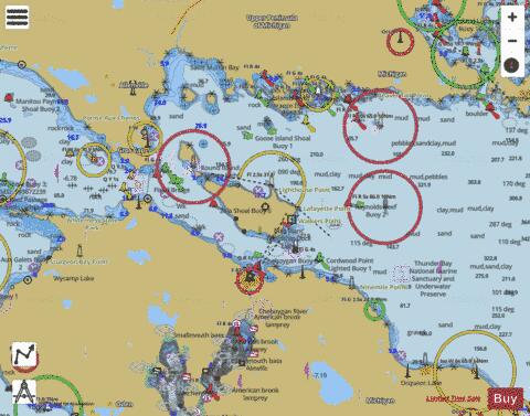 LAKE HURON STRAITS OF MACKINAC DE TOUR PASS TO WAUGOSHANCE PT Marine Chart - Nautical Charts App