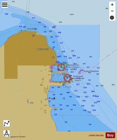MACKINAW CITY MICHIGAN Marine Chart - Nautical Charts App