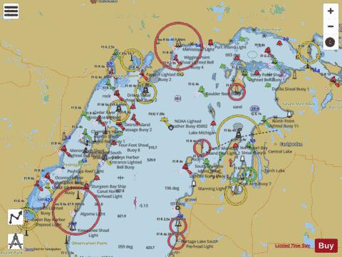 NORTH END OF LAKE MICHIGAN INCLUDING GREEN BAY Marine Chart - Nautical Charts App