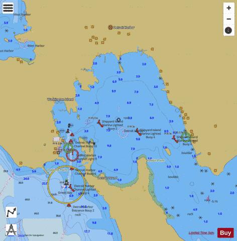 DETROIT HARBOR WISCONSIN Marine Chart - Nautical Charts App