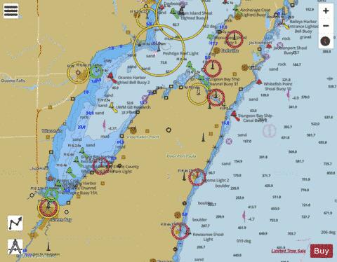 LOWER GREENBAY ALGOMA AND OCONTO Marine Chart - Nautical Charts App