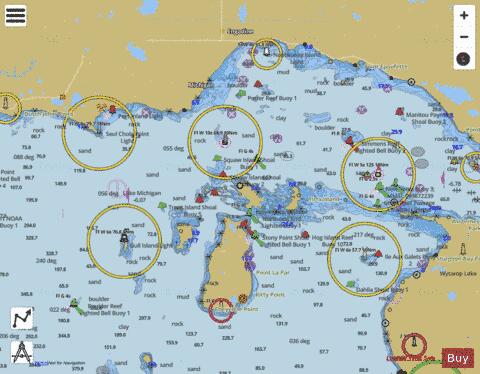 LK MICH WAUGOSHANCE PT-SEUL CHOIX PT Marine Chart - Nautical Charts App