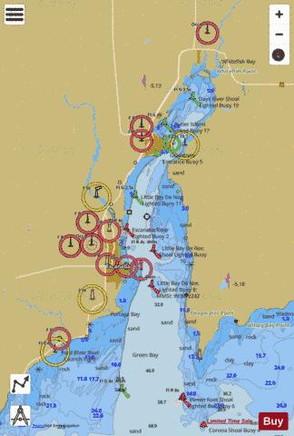 LITTLE BAY DE NOC MICHIGAN Marine Chart - Nautical Charts App
