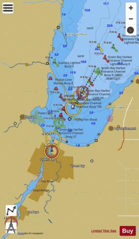 HEAD OF GREEN BAY INCLUDING FOX RIVER BELOW DE PERE Marine Chart - Nautical Charts App