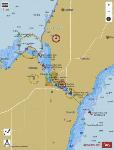 STURGEON BAY AND CANAL LAKE MICHIGAN Marine Chart - Nautical Charts App