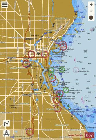 MILWAUKEE HARBOR WISCONSIN Marine Chart - Nautical Charts App
