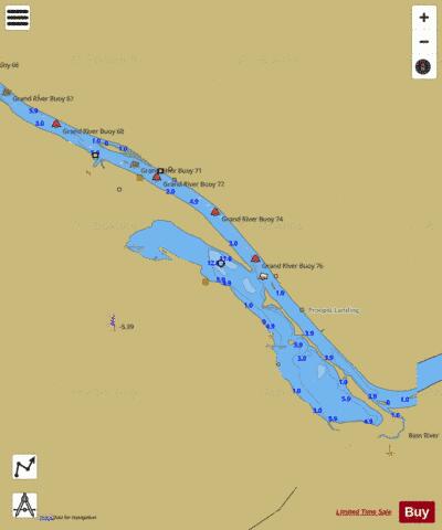 EXTENSION OF GRAND RIVER MICH FROM DERMO BAYOU TO BASS RIVER Marine Chart - Nautical Charts App