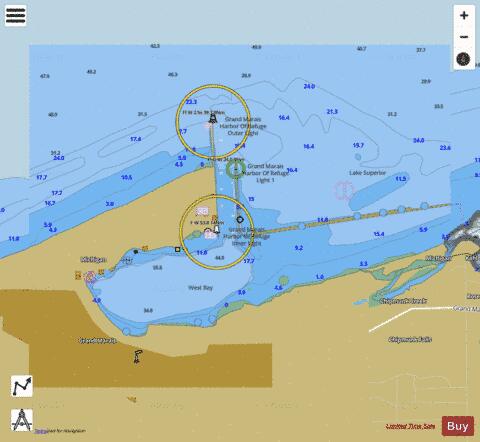 GRAND MARAIS MICHIGAN Marine Chart - Nautical Charts App