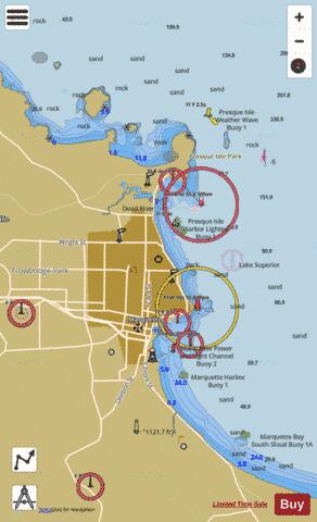 MARQUETTE AND PRESQUE ISLE HARBORS MICHIGAN Marine Chart - Nautical Charts App