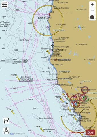 MONTEREY BAY TO COOS BAY Marine Chart - Nautical Charts App