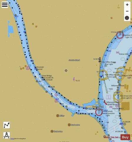 MULTNOMAH CHANNEL SOUTHERN PART Marine Chart - Nautical Charts App