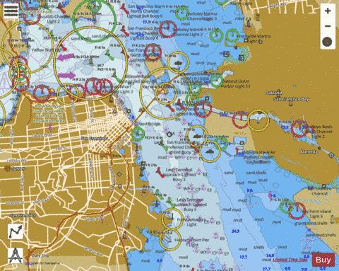 SAN FRANCISCO BAY CANDLESTICK POINT TO ANGEL ISLAND Marine Chart - Nautical Charts App