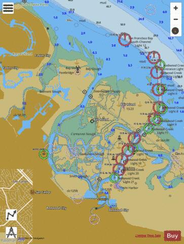 SAN FRANCISCO BAY TO ANTIOCH  REDWOOD CREEK Marine Chart - Nautical Charts App