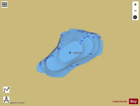 Akula Lake depth contour Map - i-Boating App