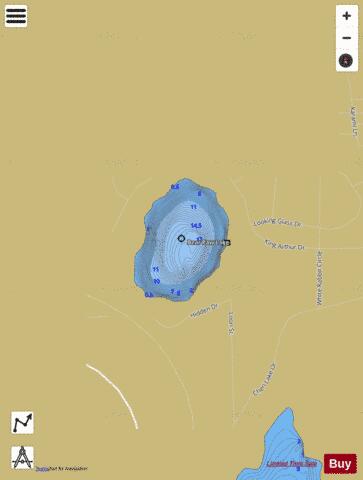 Bear Paw Lake depth contour Map - i-Boating App