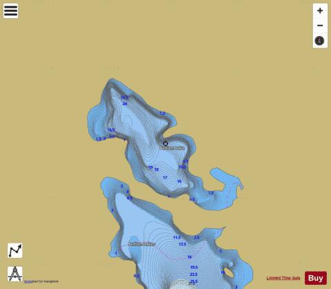 Bedlam Lake depth contour Map - i-Boating App