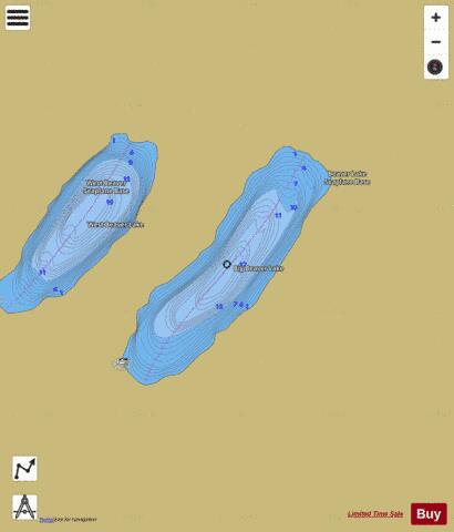 Big Beaver Lake depth contour Map - i-Boating App