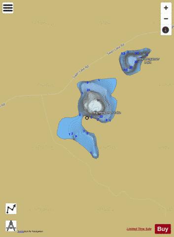 Big Merganser Lake depth contour Map - i-Boating App