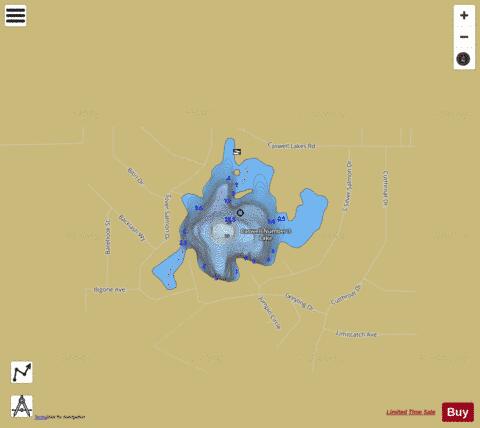 Caswell #3 Lake depth contour Map - i-Boating App
