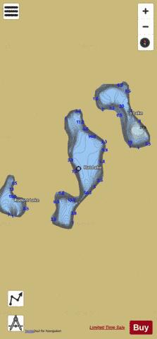Hat Lake depth contour Map - i-Boating App