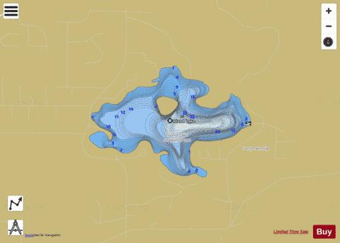 Island Lake (Kenai) depth contour Map - i-Boating App