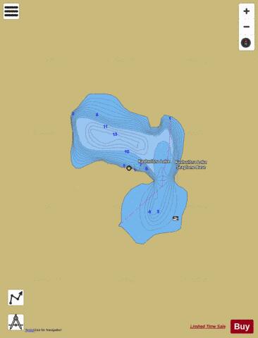 Kashwitna Lake depth contour Map - i-Boating App