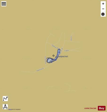 Lundgren Pond depth contour Map - i-Boating App