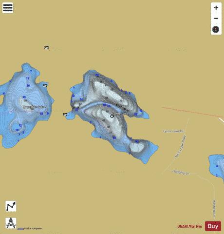 Lynne Lake depth contour Map - i-Boating App